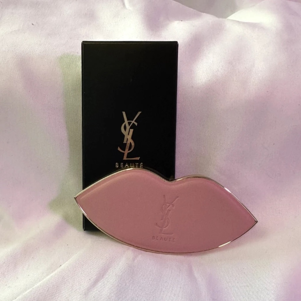 YSL Beaute Pink Gold Lip Pocket Mirror Limited Edition Yves Saint Laurent NEW